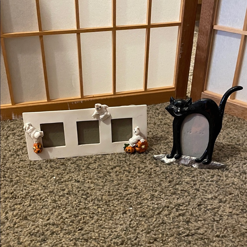 Halloween Mini  Ghost and Cat Photo Frame